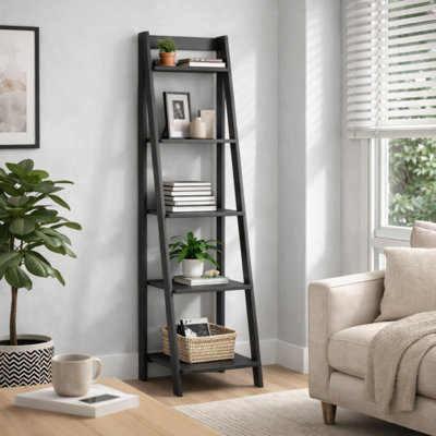 159cm H x 44cm W Solid Wood Ladder Bookcase