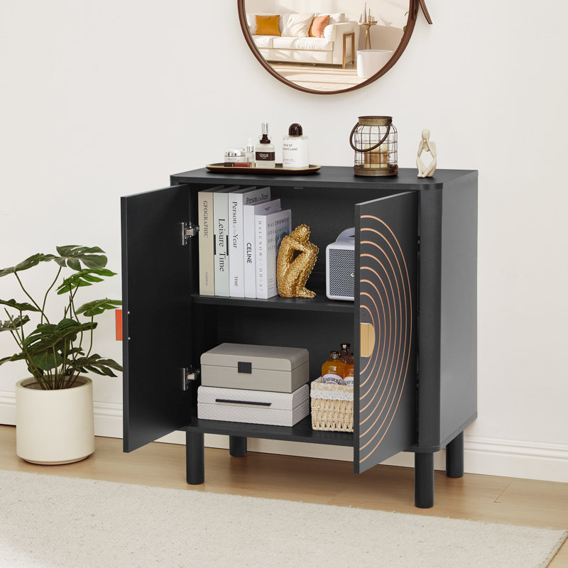 2-Door Accent Cabinet, Black