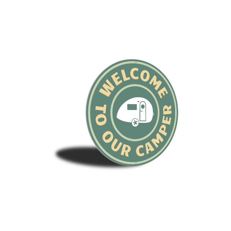Enseigne de camping en aluminium, H 12 po x l 12 po x P 0,04 po