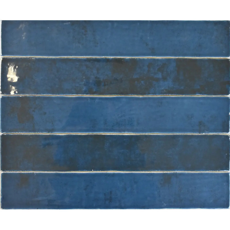 Carreau de céramique Zellige 2X16, Bleu