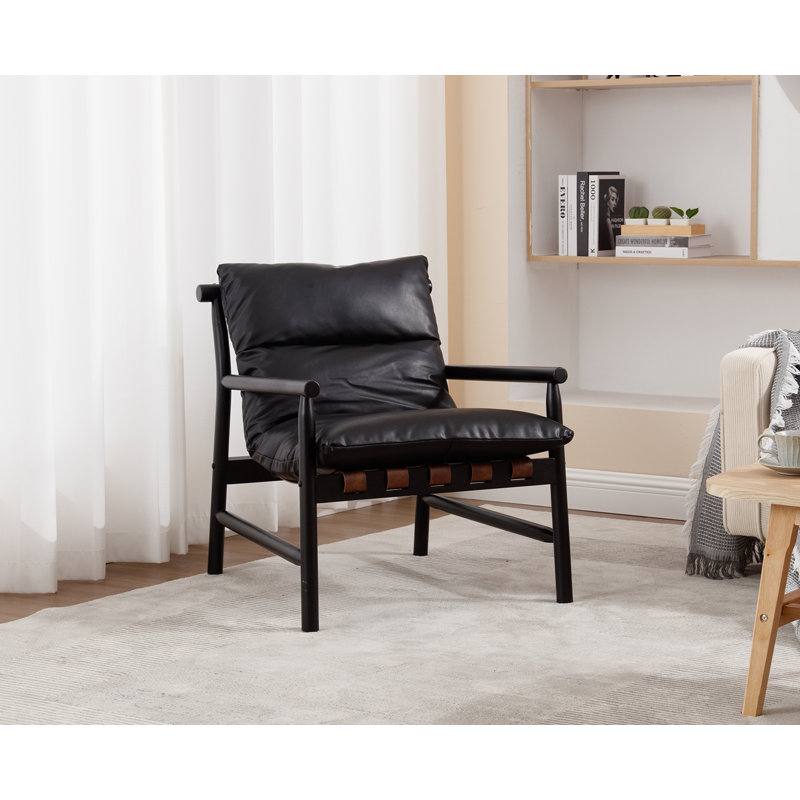 Fauteuil large de 25,5 po Fiona, Noir, Noir