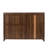Sideboard With 2 Sliding Striped Glass Doors, Freestanding Countertop Storage Cabinet