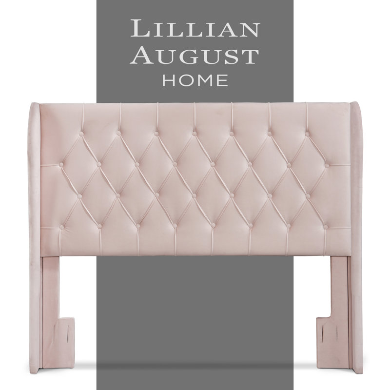 Upholstered Wingback Headboard, Queen, Dusty Mauve