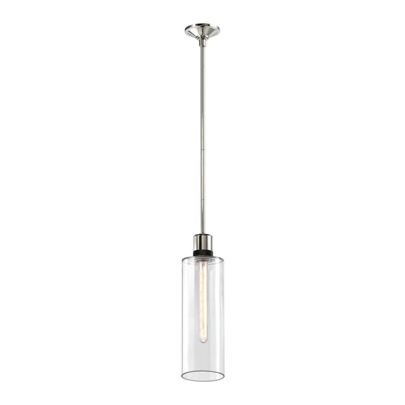 Zigrina Pendant, 71.88" H x 5.88" W x 5.88" D, Polished Nickel/Satin Brushed Black