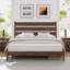 Base de lit en bois massif avec tête de lit ergonomique Flennory-1310327207-1310327206
