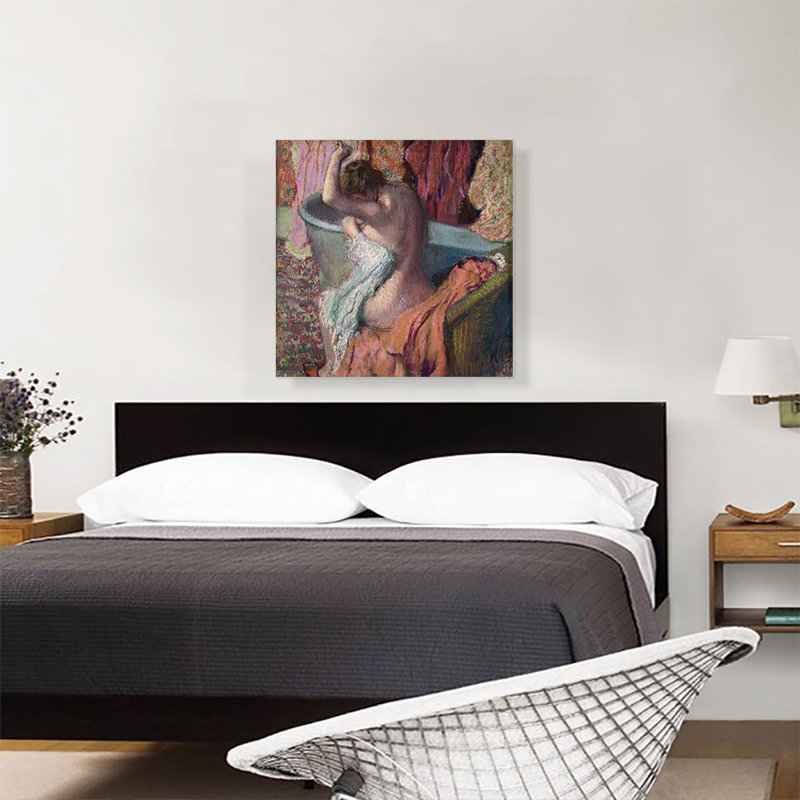 «Sather Bather Drying Herself» par Edgar Degas - peinture sur toile tendue, H 26 po x l 26 po x P 1,5 po