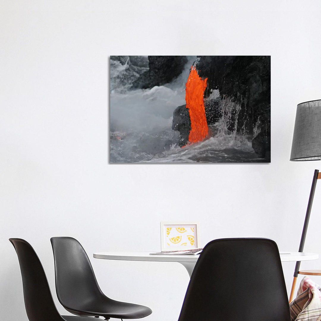 Kilauea Lava Flow Sea Entry, Big Island, Hawaii I by Martin Rietze - Wrapped Canvas Print