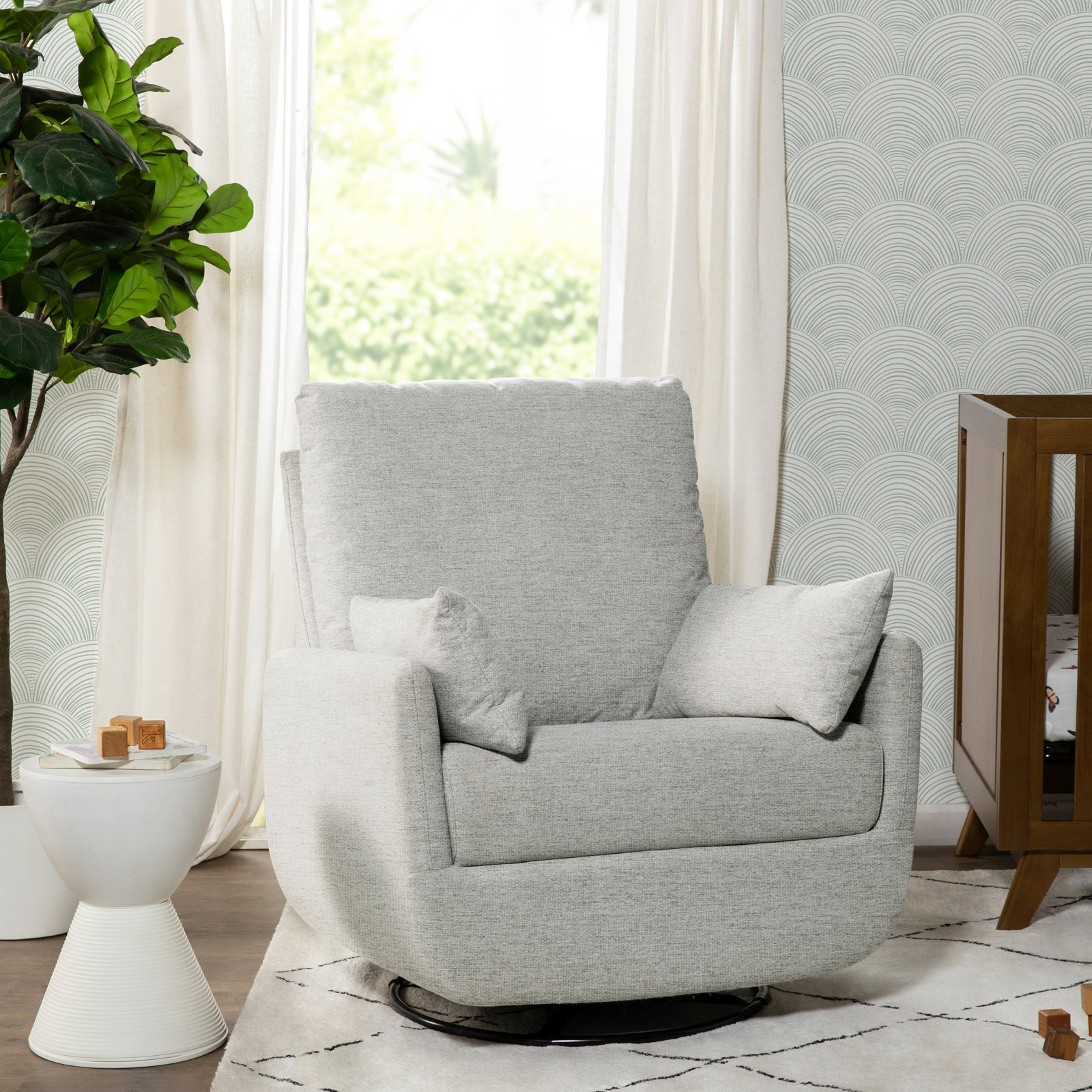 Juno Swivel Glider, Frost Gray