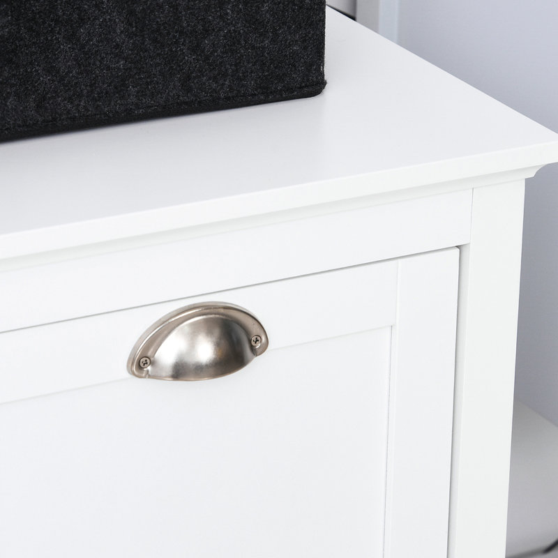 White Tilt-out Laundry Sorter Bathroom Cabinet - Abundant Space For Towels & Accessories , - Shell Toppling 30" X 15.3" 27.5 Storage Vast Water- Coating W D 27.5" H