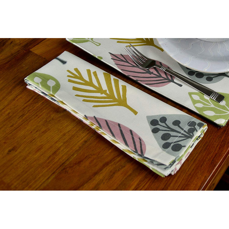 Alexys 100% Cotton Floral Rectangle Napkin, Blush Pink
