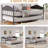 Daybed with Trundle, Sturdy Metal Twin Size Day Bed with Stylish Headboard, Height Adjustable Trundle Bed Twin, Heavy Duty Steel Slats Platform for Living Room, Bedroom and Guest Room-175079281