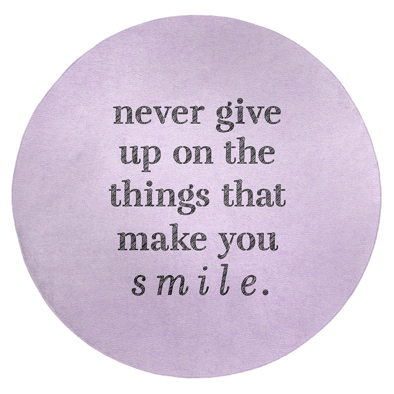 Quotes Chenille Indoor Rug, Round 5'