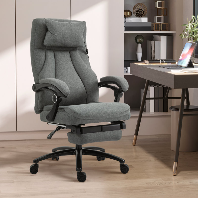 Antoinett Linen Office Chair with Headrest