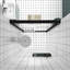 Porte de douche coulissante double de 76 po de hauteur avec poignée pour suspendre la serviette, cadre en aluminium noir, guide d'installation facile