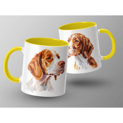 11oz Watercolour Basset Hound Design Coffee Mug