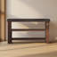 Banc à chaussures en cuir noyer et bois Nordic-Style pour chambre à coucher et salon