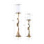Grand porte-bougie pilier sculptural moderne pour décoration de table - Porte-bougie élégant pour une décoration intérieure - Ensemble de 2, 30 po, 21 po, doré