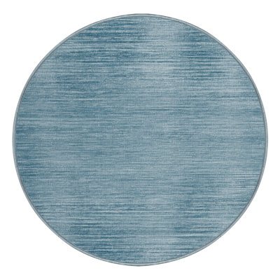 Tapis bleu uni lavable à la machine