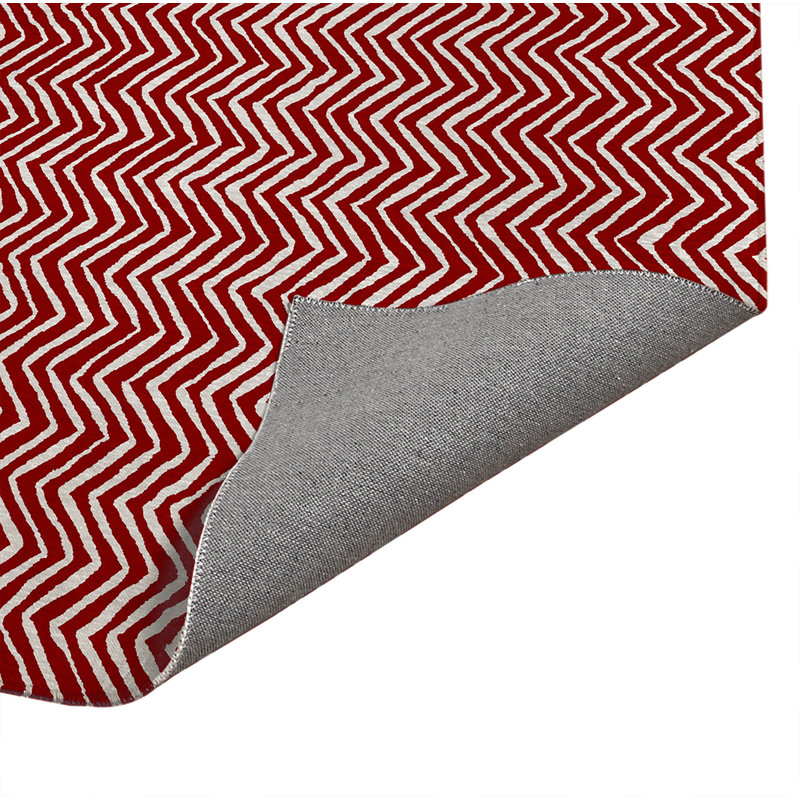 Tapis de cuisine Chevron, Rouge canneberge, Rectangle 5 pi x 7 pi