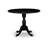 5 Piece Kitchen Table Set for 4 Includes a Round Dining Table with Dropleaf and 4 Coffee Linen Fabric Parson Dining Room Chairs, Wire brushed Black-1935586479-1935586476