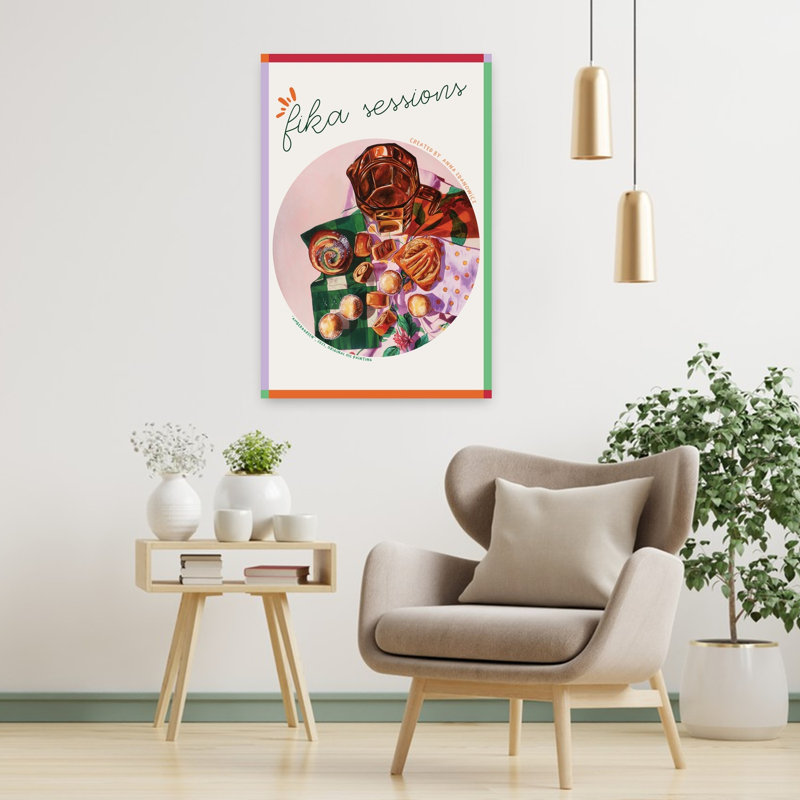 Art mural contemporain «Sweet Pastry Spread», H 36 po x l 24 po