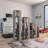Modern Staircase Design Divider Bookcase with 21 Open Shelves-24383733