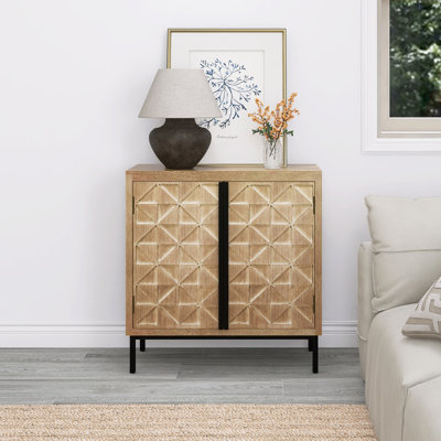 Hand-Carved 2-Doors Accent Cabinet