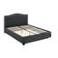 Sey Twin Size Bed W Storage Drawers, Dark Grey Upholstered Headboard-106065254
