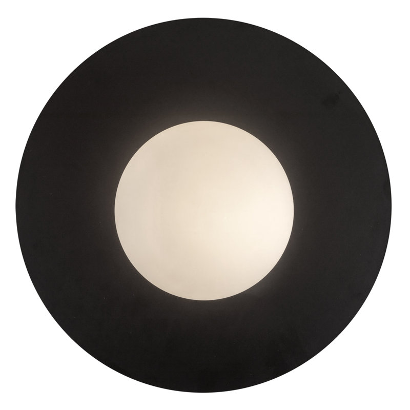 Elixir 10-In Flush Mount, Black/White, 7.38" H x 14.1" W x 14.1" W, Black