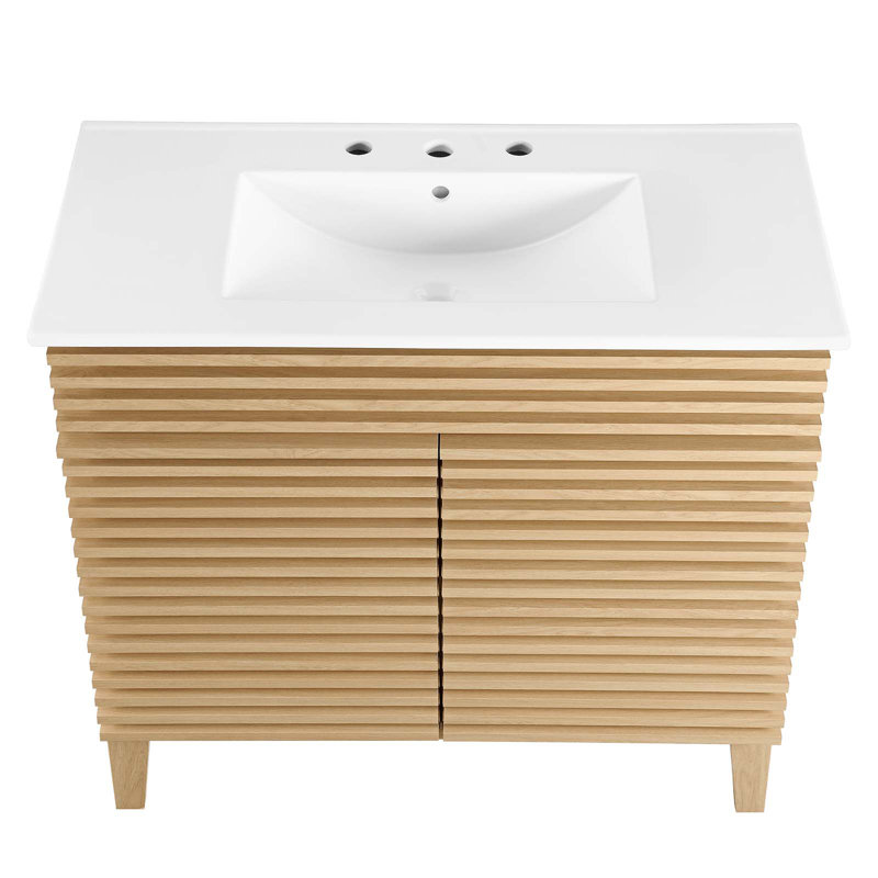 Ensemble de meuble-lavabo simple 36 po Render, Chêne