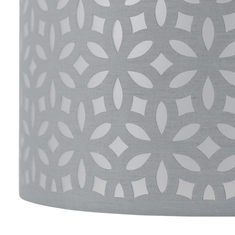 15cm H Cotton Drum Lamp Shade ( Uno ) in Grey