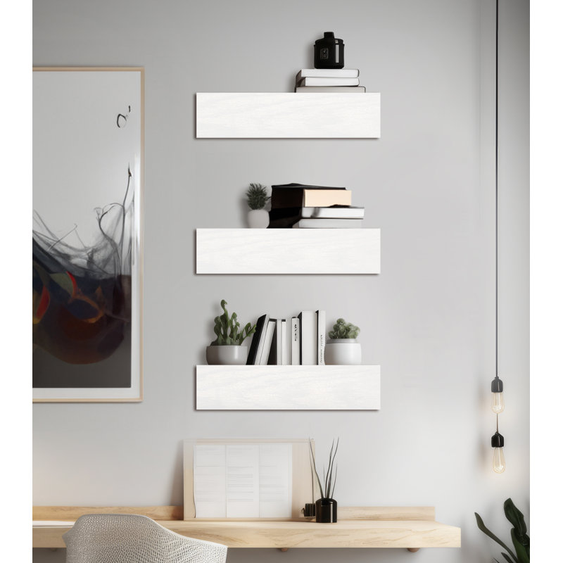 Emerald Lee 3 Piece Oak Floating Shelf, 6" H x 20" W x 8" D