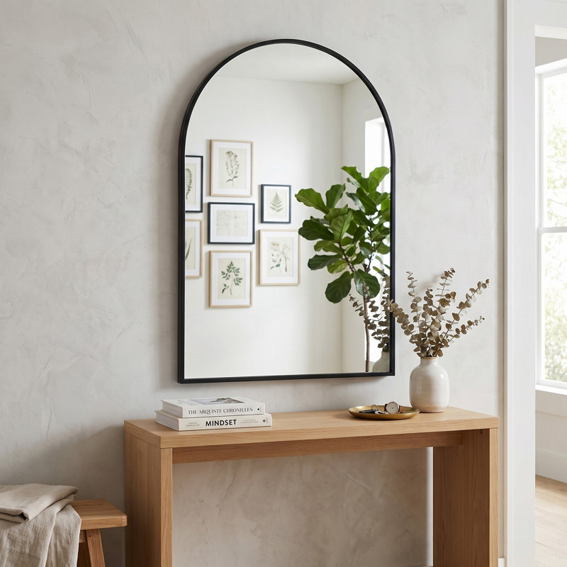Miroir mural Eveloe Celine, 36 po x 24 po, Noir