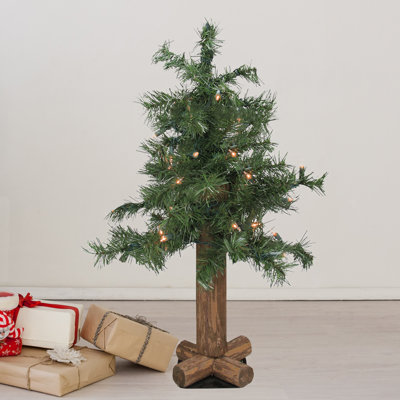 Arbre de Noël artificiel alpin moyen 2 pi avec lumières claires