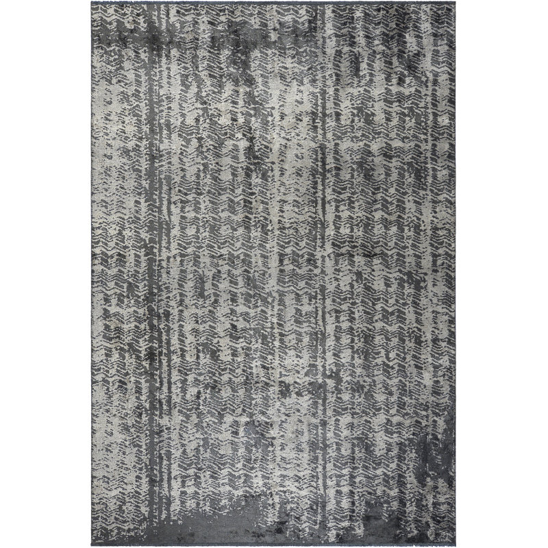 Tapis gris anthracite / bleu clair Rapture, Rectangle 7 pi 10 po x 9 pi 10 po