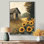 «Ditmore Country Side Sunflowers By The Chicken Coop II - Sunflowers», reproduction sur toile encadrée