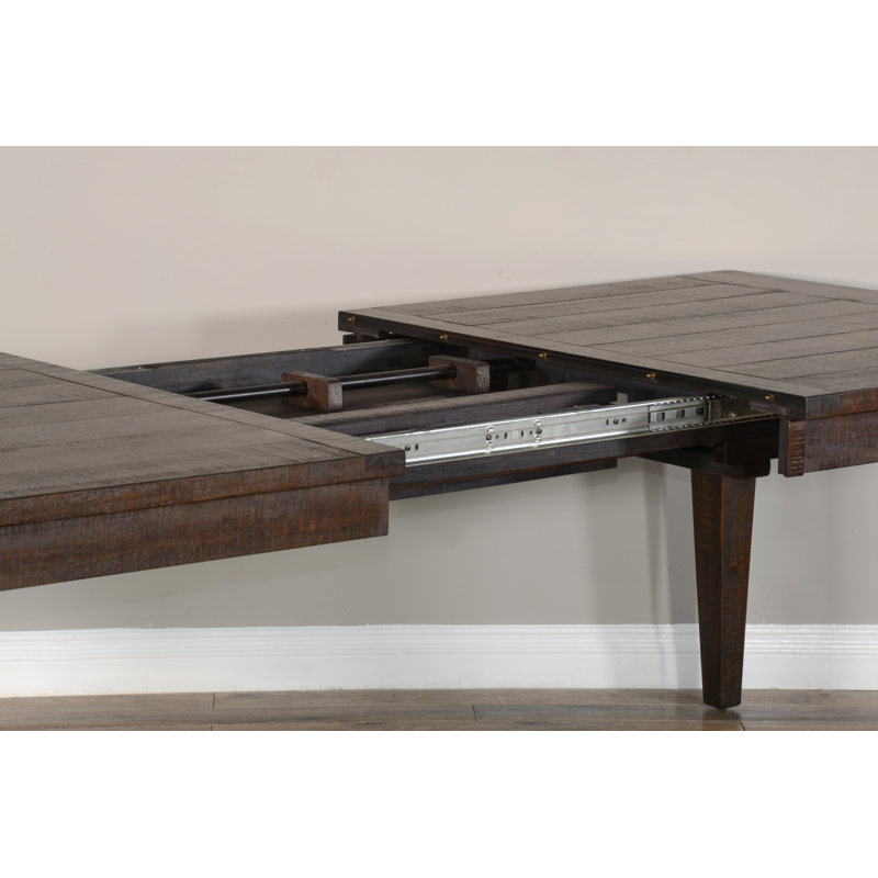 Meriwether Extendable Mahogany Solid Wood Dining Table, Dark Brown