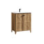 Meuble-lavabo en chêne doré de 76 cm avec lavabo en céramique - Montage facile, design élégant, matériaux de qualité, finition mate, charnières à ouverture fluide, panneaux texturés 3D, espace de rangement pliable, montage rapide, gain de place.