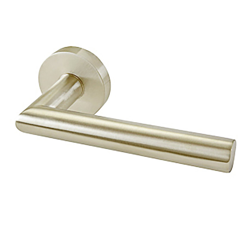 Fausse poignée de porte simple, Gauche, Acier inoxydable satiné