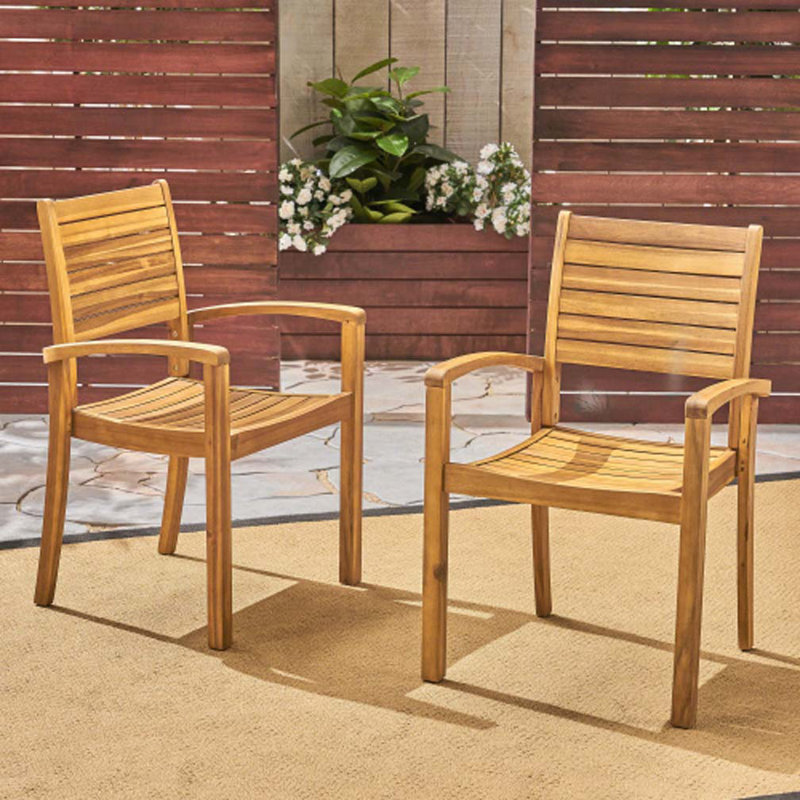 Outdoor Wood Dining Chairs,Club Armchair, Teak