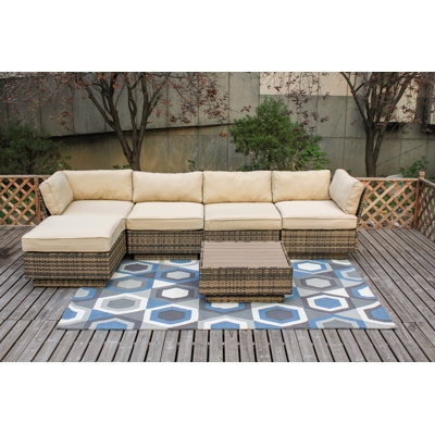 Ensemble de canapé modulaire avec coussins 6 pièces Alani