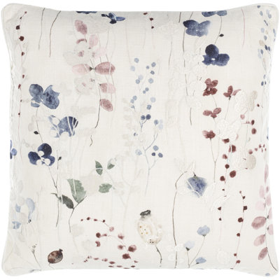 Painterly Florals Floral Cotton Throw Pillow