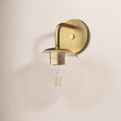 John Single Light Glass Dimmable Armed Sconce