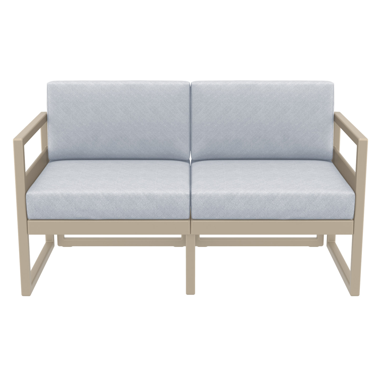 Lane 58'' Wide Straight Loveseat with Cushions, Taupe, Canvas Granite Sunbrella® Canvas