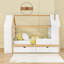 Lit plateforme simple avec tiroirs et tablettes de rangement-129235059