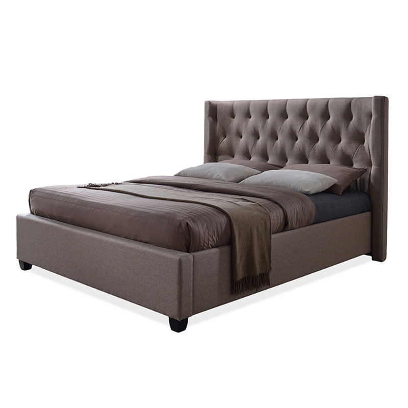 Lit plateforme rembourré Lought, Grand lit