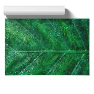 Green Leaf Pattern Painting - Frameless Print