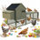 Poulailler en bois, poulailler d'extérieur 109 po avec 3 à 5 poules, poulailler couleur bois, poulaillers d'extérieur avec toit imperméable, nichoir, plateaux coulissants et rampe