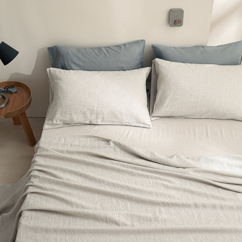 Drap plat en lin (lin, très grand), Drap plat grand, Lin