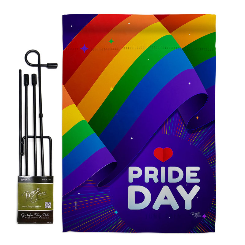 Ensemble de drapeaux en polyester 18,5 x 13 pi Show Your Pride Garden